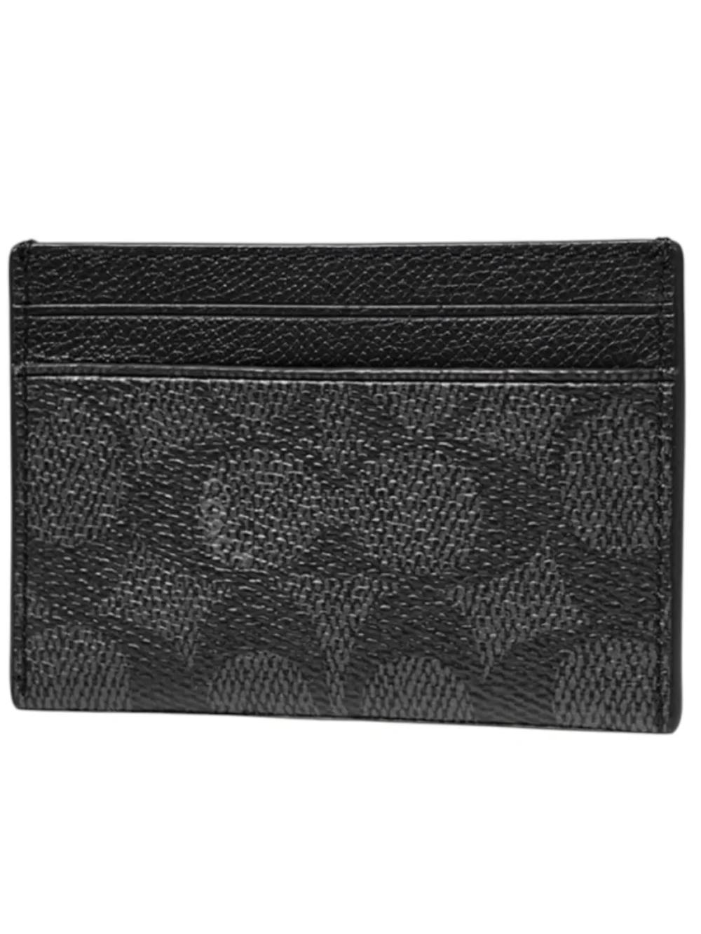 Coach Mens 3-In-1 L-Zip Wallet With Signature Canvas Black Charcoal